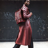 "Imani" Pomegranate Red Leather Backpack