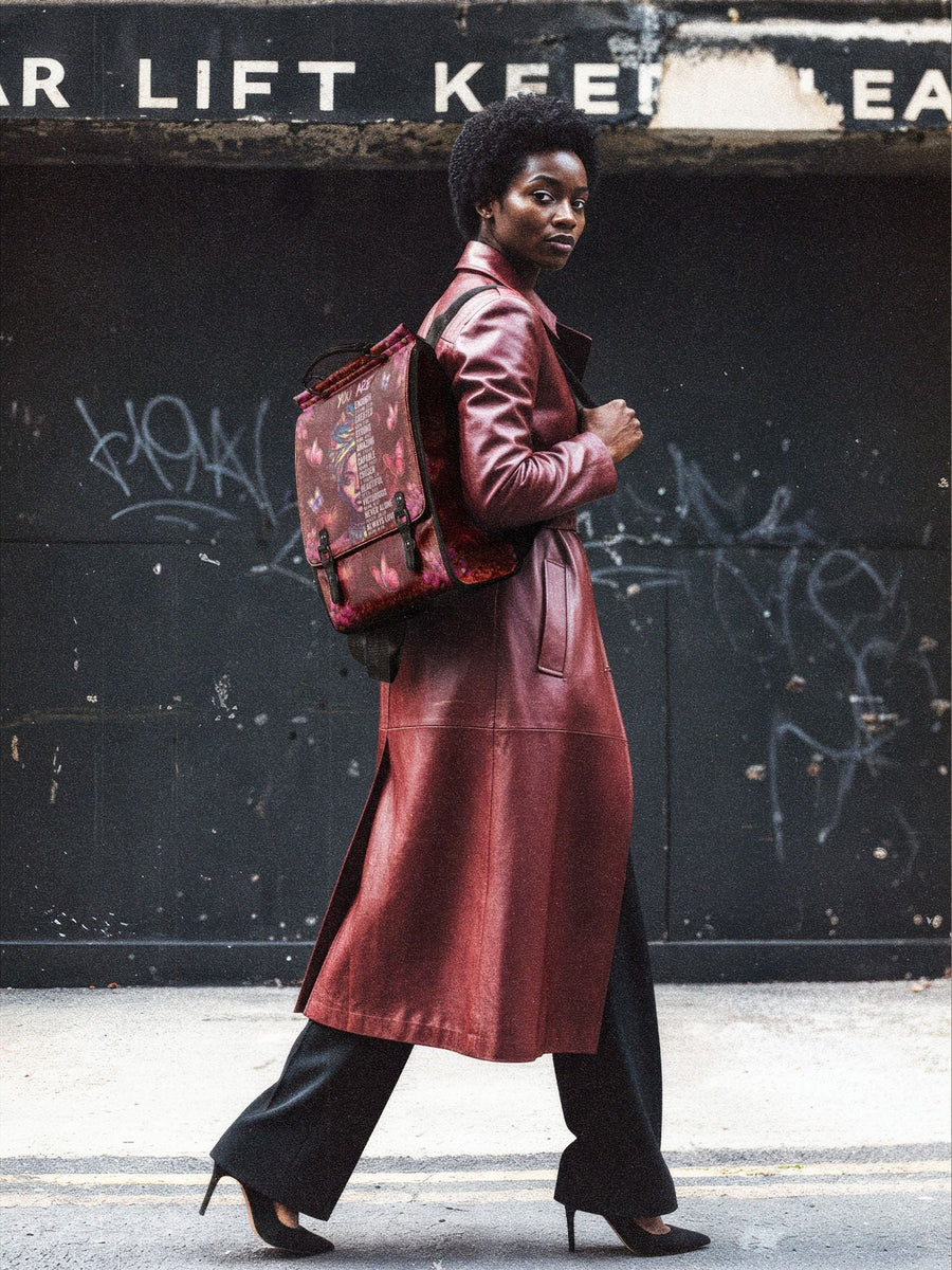 "Imani" Pomegranate Red Leather Backpack - DD DEAL