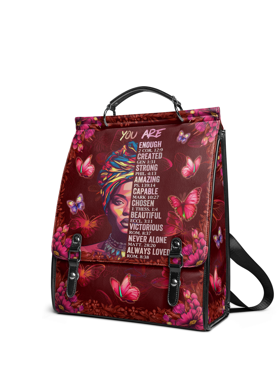 "Imani" Pomegranate Red Leather Backpack Matching Set - DD DEAL