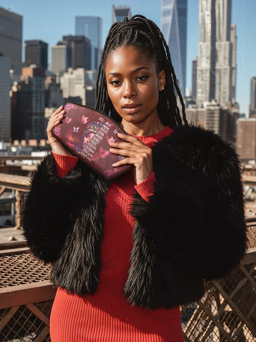 "Imani" Pomegranate Red Eclipse Makeup Bag - DD DEAL