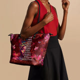 "Imani" Pomegranate Red Leather Tote Bag - BRAVE ONES DEAL