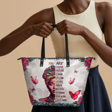 "Imani" Dove White Leather Tote Bag