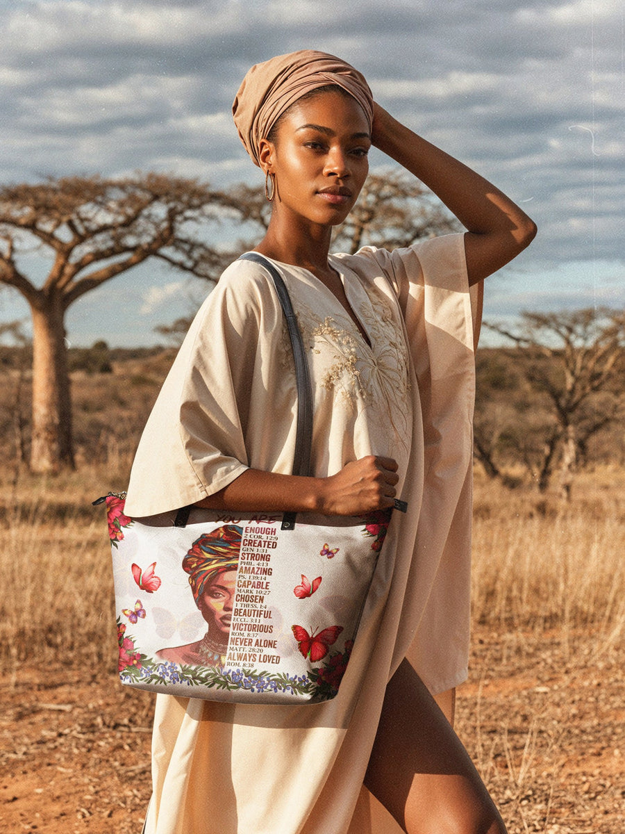 "Imani" Dove White Leather Tote Bag Matching Set - DD DEAL