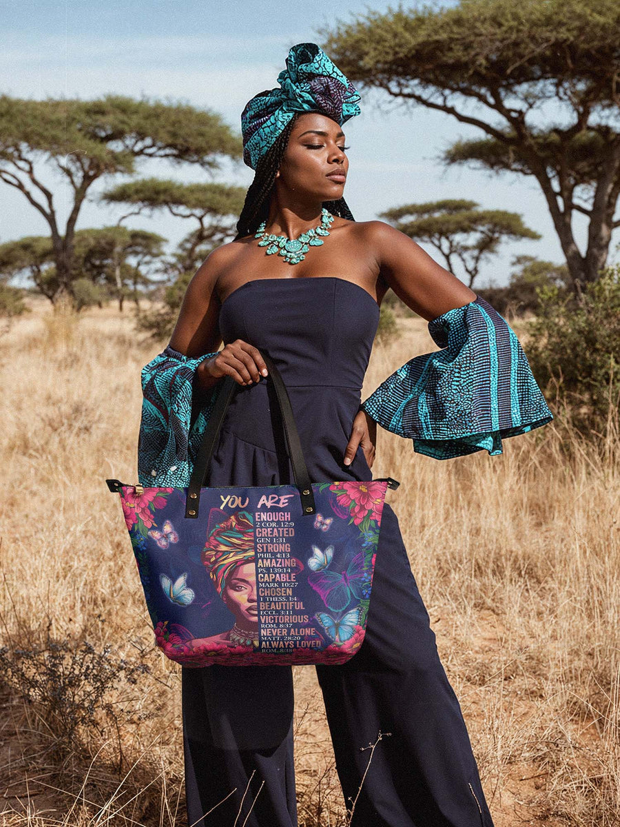 "Imani" Blue Orchid Leather Tote Bag Matching Set - DD DEAL