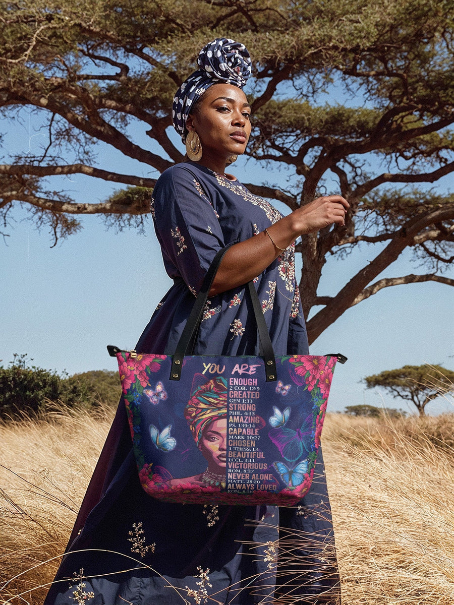 "Imani" Blue Orchid Leather Tote Bag - DD DEAL