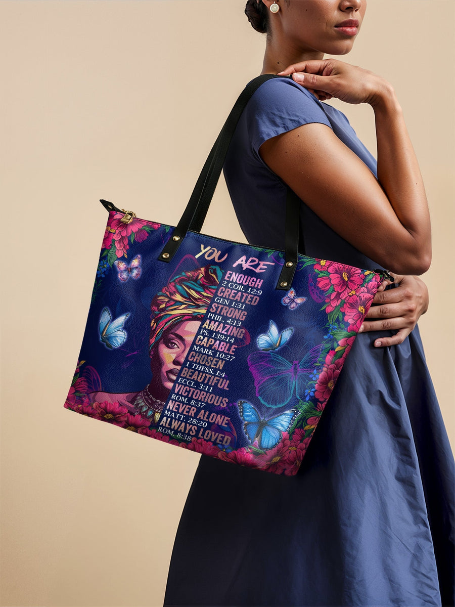 "Imani" Blue Orchid Leather Tote Bag - DD DEAL