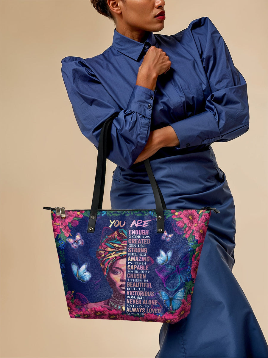 "Imani" Blue Orchid Leather Tote Bag - DD DEAL