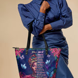 "Imani" Blue Orchid Leather Tote Bag - BRAVE ONES DEAL