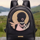 "Malaika" Applique Leather Backpack