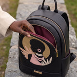 "Malaika" Applique Leather Backpack