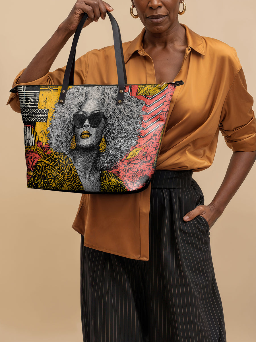 "Nandeka" Leather Tote Bag