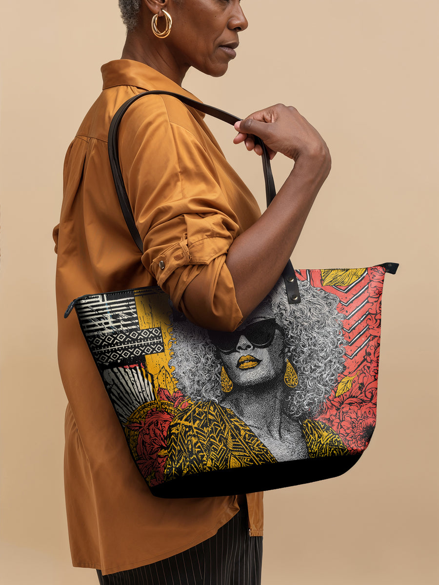 "Nandeka" Leather Tote Bag