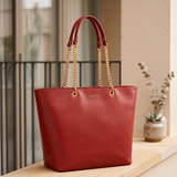 "Safiya" Red Chain Tote Bag