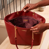 "Safiya" Red Chain Tote Bag