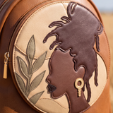"Subira" Applique Leather Backpack