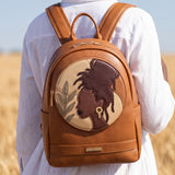 "Subira" Applique Leather Backpack