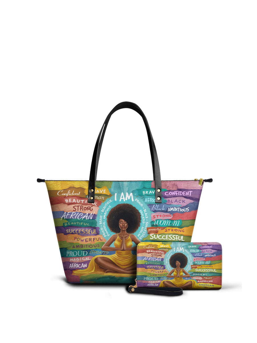 "AfroEssence" Leather Tote Bag Matching Set - DD DEAL