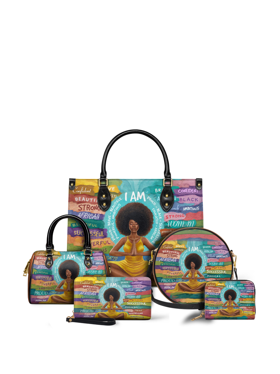 "AfroEssence" Leather Handbag Matching Set - DD DEAL