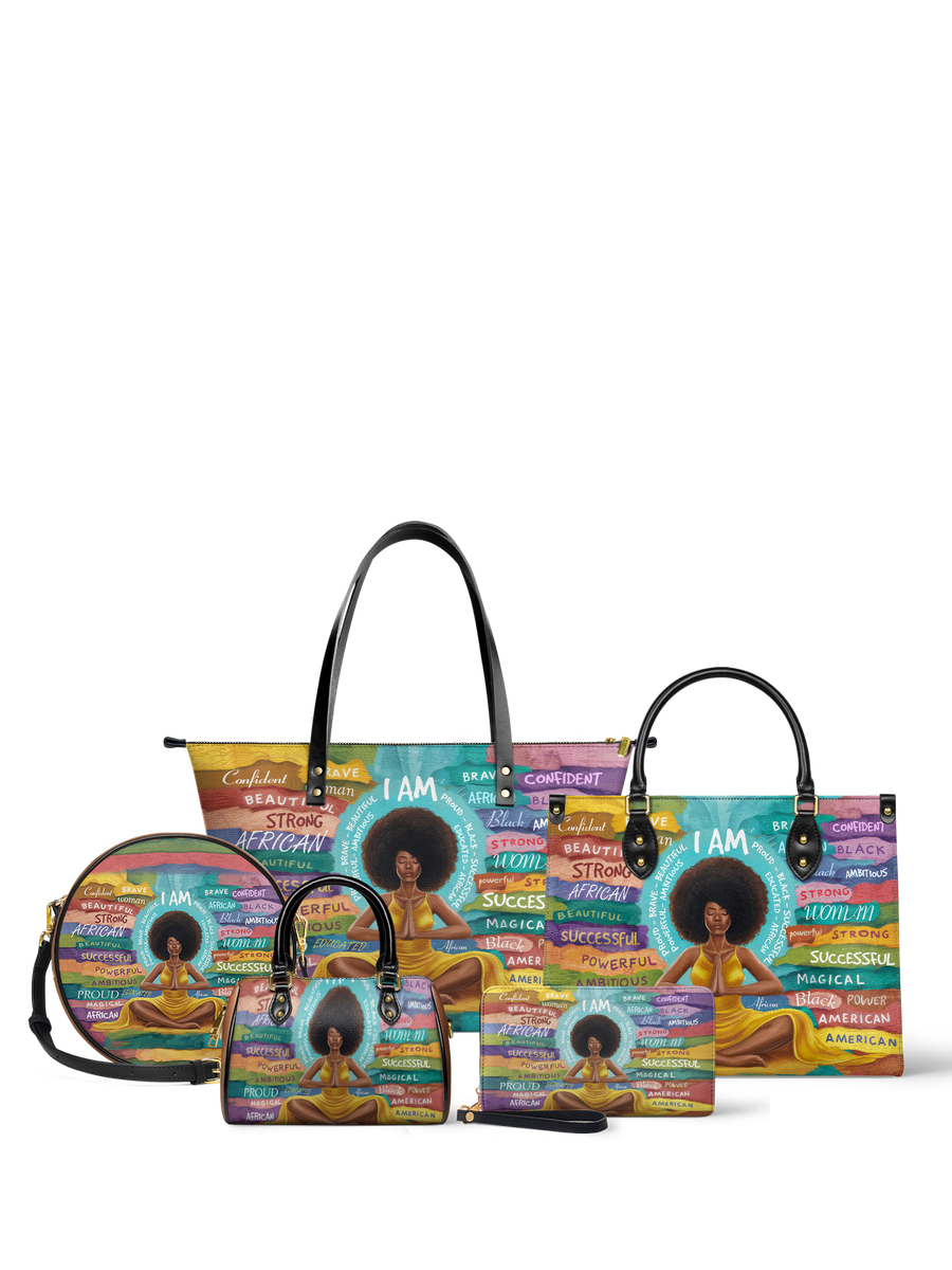 "AfroEssence" Leather Tote Bag Bundle DD DEAL