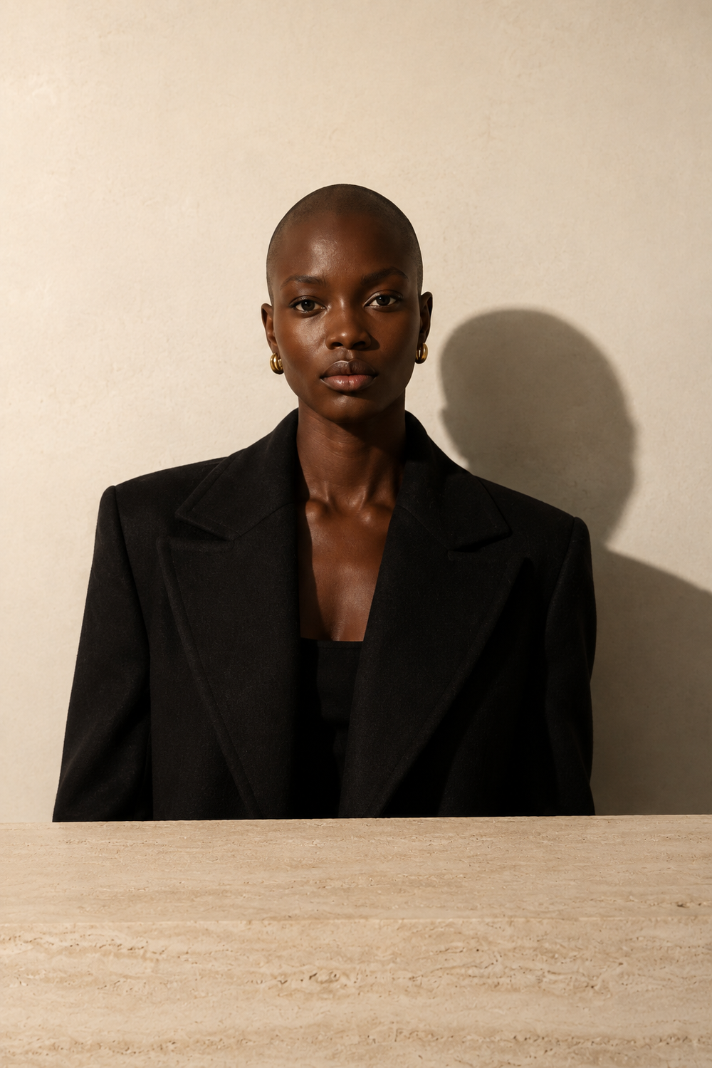 Afroyla editorial — sculptural chest-up portrait