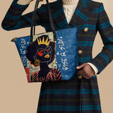 "Aina" Blueberry Snow Leather Tote Bag - BRAVE ONES DEAL