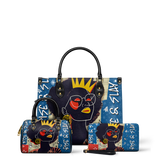 "Aina" Blueberry Snow Leather Handbag A250 Deal