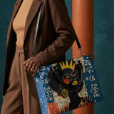 "Aina" Blueberry Snow Leather Handbag