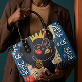 "Aina" Blueberry Snow Leather Handbag