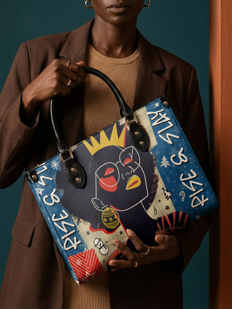 "Aina" Blueberry Snow Leather Handbag - DD DEAL