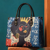 "Aina" Blueberry Snow Leather Handbag