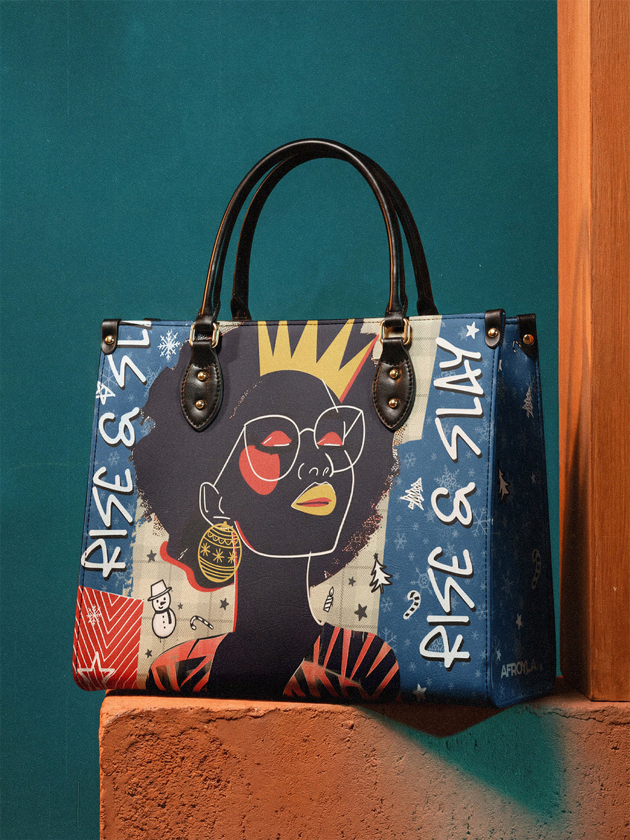 "Aina" Blueberry Snow Leather Handbag