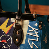 "Aina" Blueberry Snow Leather Handbag