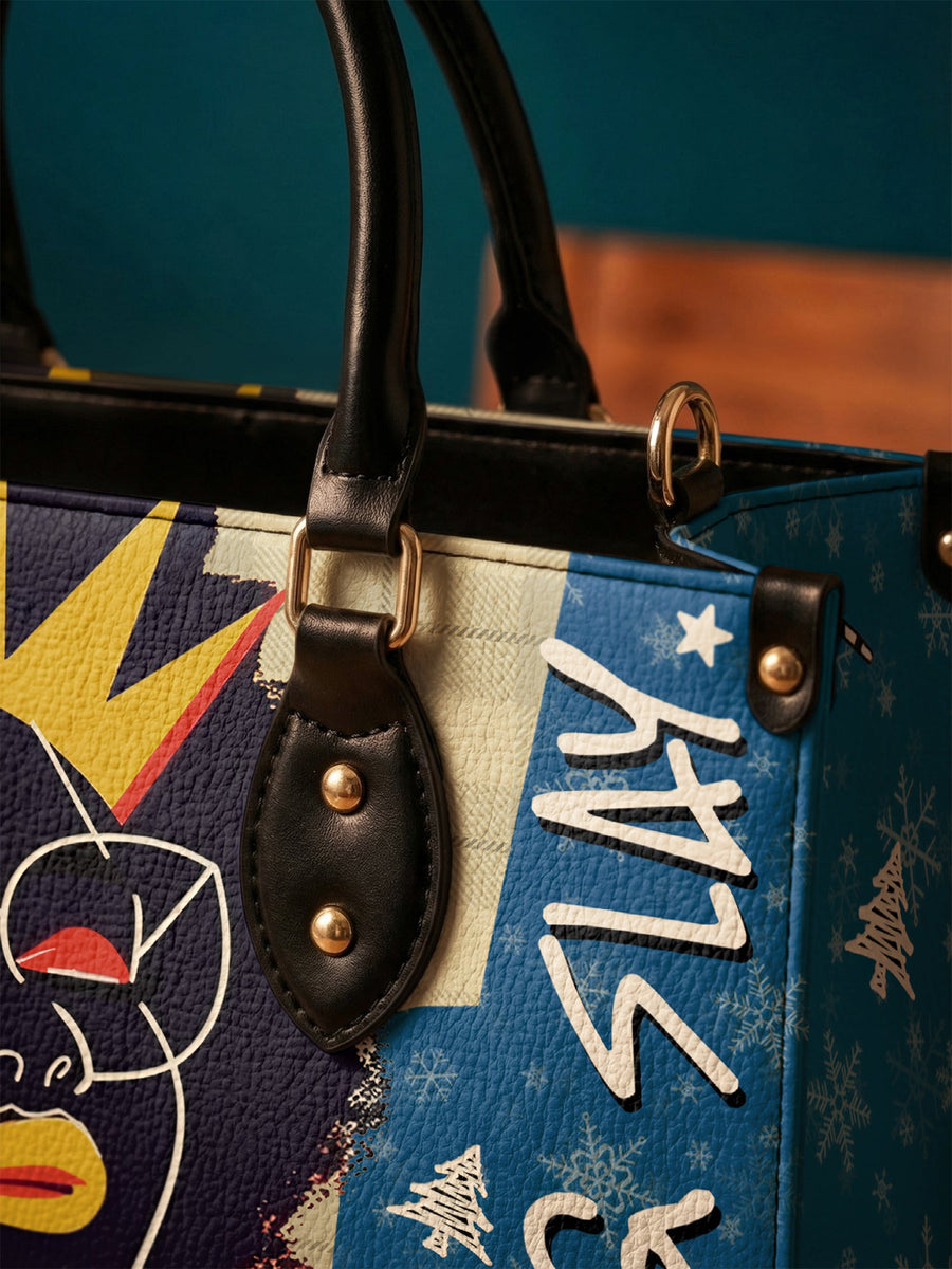 "Aina" Blueberry Snow Leather Handbag - DD DEAL