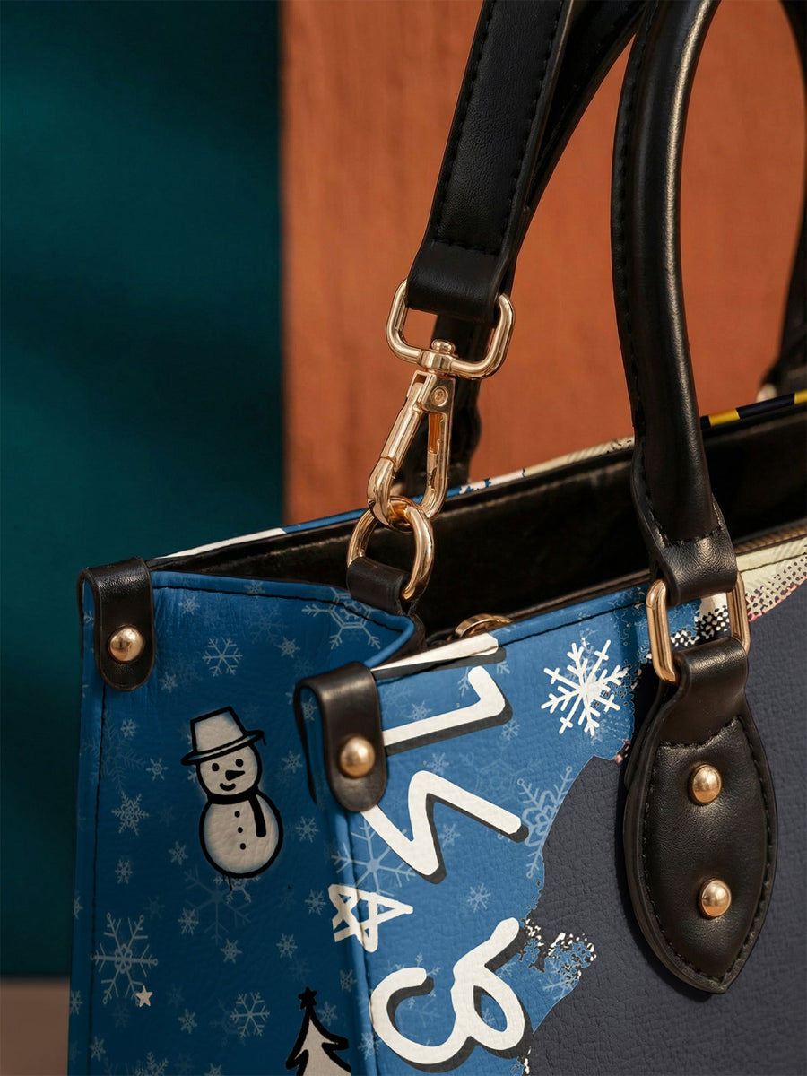 "Aina" Blueberry Snow Leather Handbag Matching Set - DD DEAL