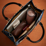 "Aina" Blueberry Snow Leather Handbag