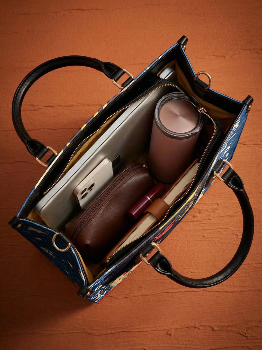 "Aina" Blueberry Snow Leather Handbag Matching Set - DD DEAL