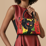 "Aina" Flame Red Small Leather Handbag