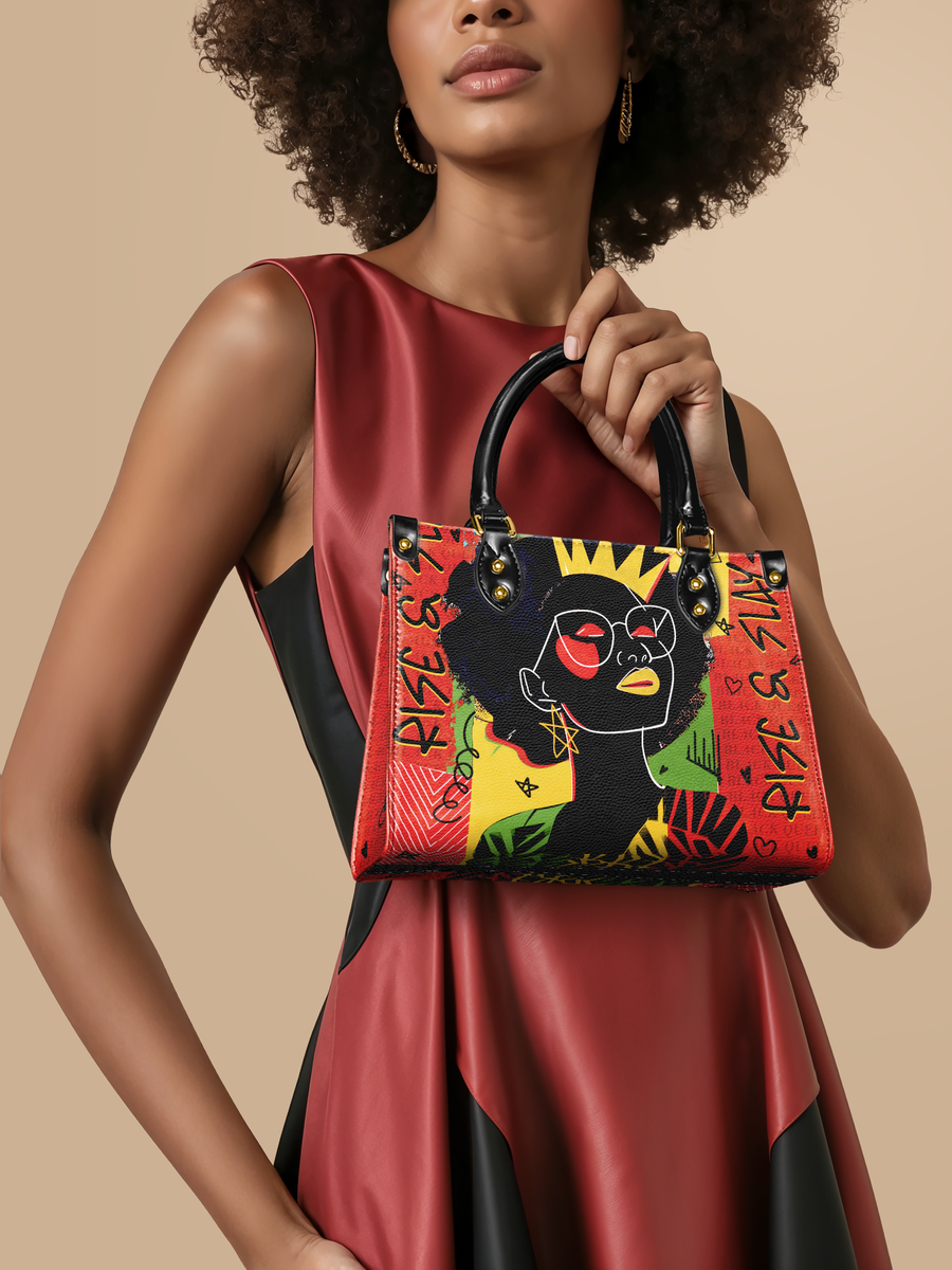 "Aina" Flame Red Small Leather Handbag Matching Set - DD DEAL
