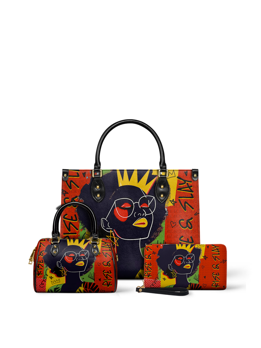 "Aina" Flame Red Leather Handbag - DD DEAL