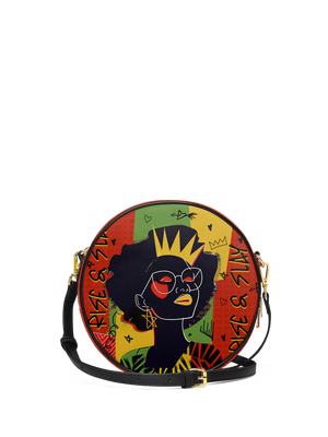 "Aina" Flame Red Circle Crossbody Bag