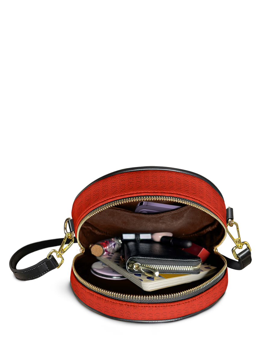 "Aina" Flame Red Circle Crossbody Bag FALL CLEARANCE DEAL