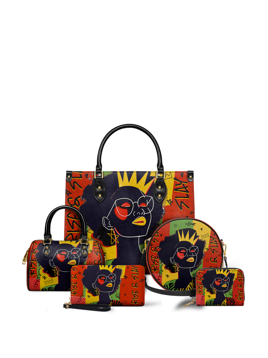 "Aina" Flame Red Leather Handbag - DD DEAL