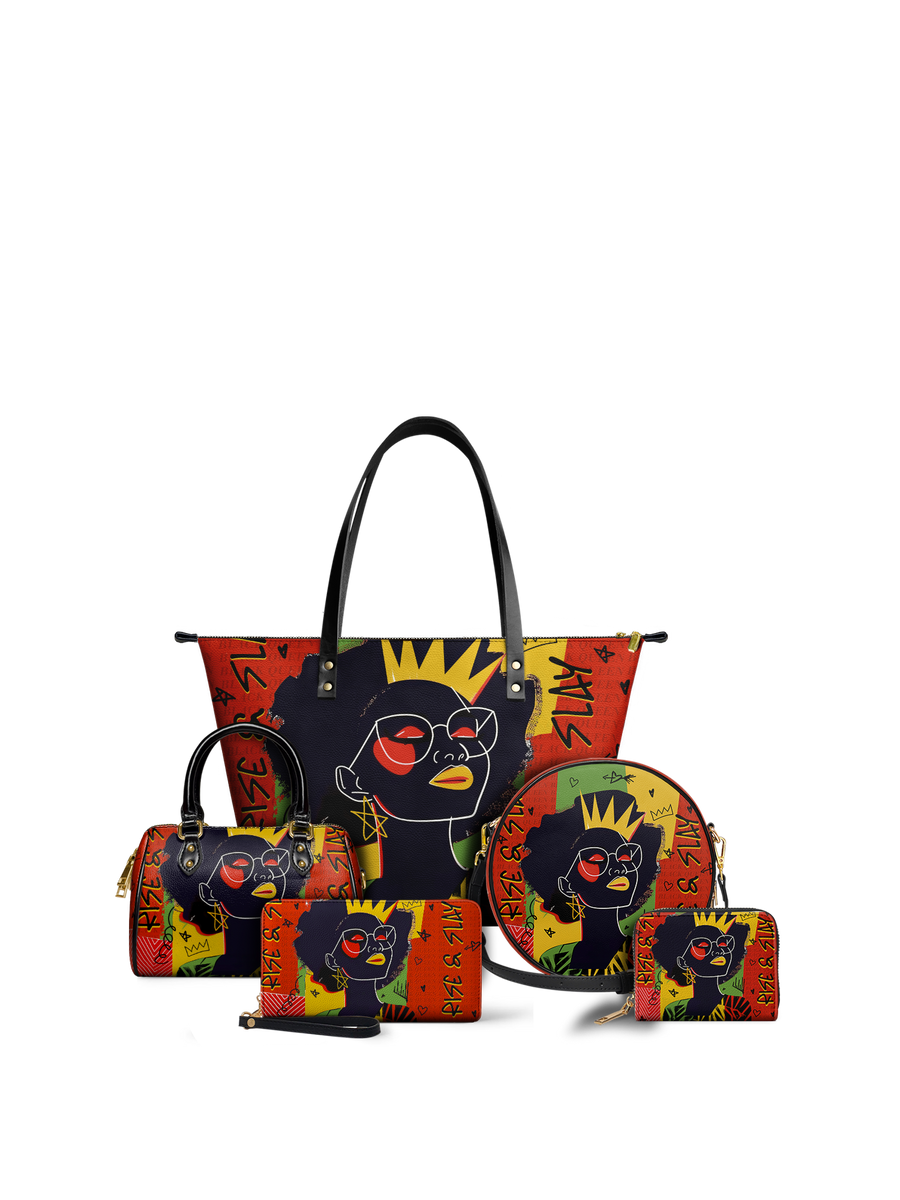 "Aina" Flame Red Leather Tote Bag - DD DEAL