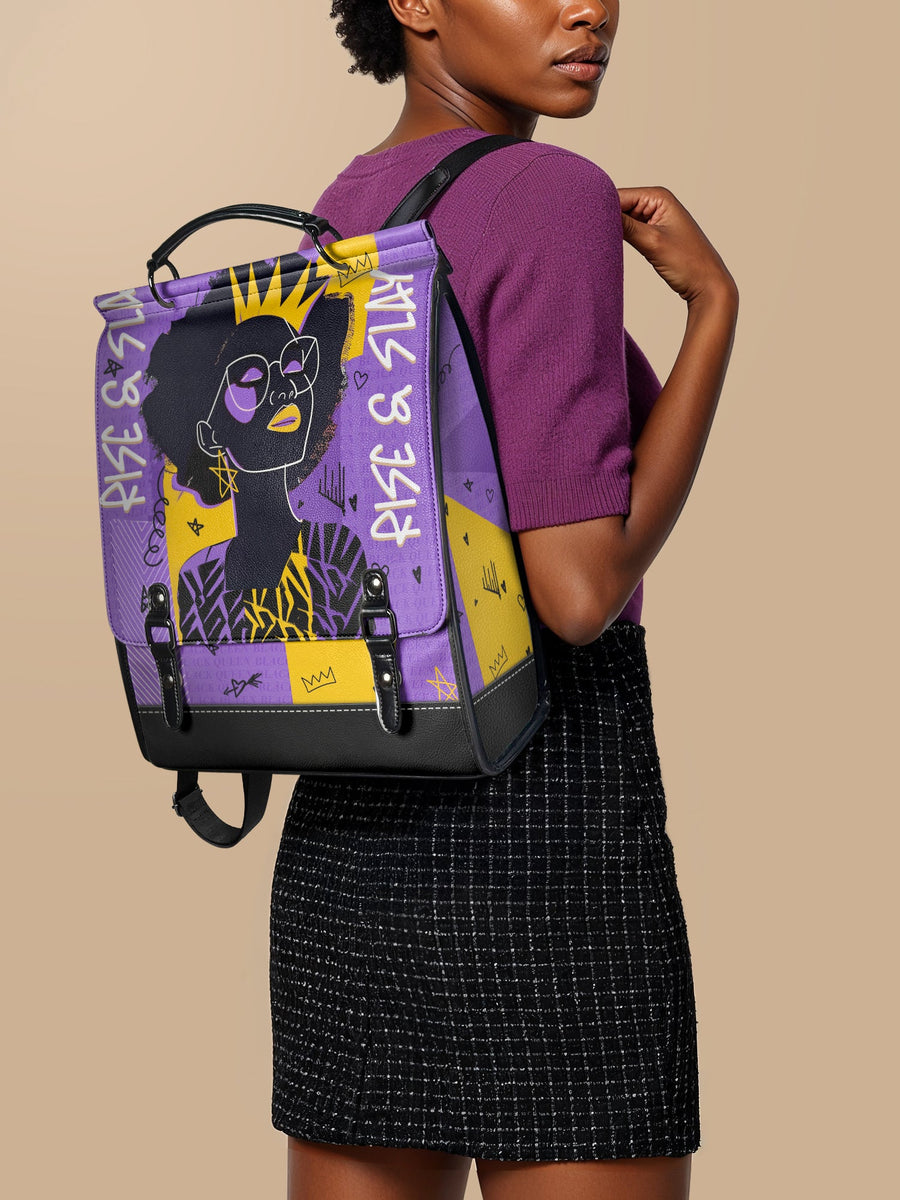 "Aina" Grape Soda Leather Backpack Matching Set - DD DEAL