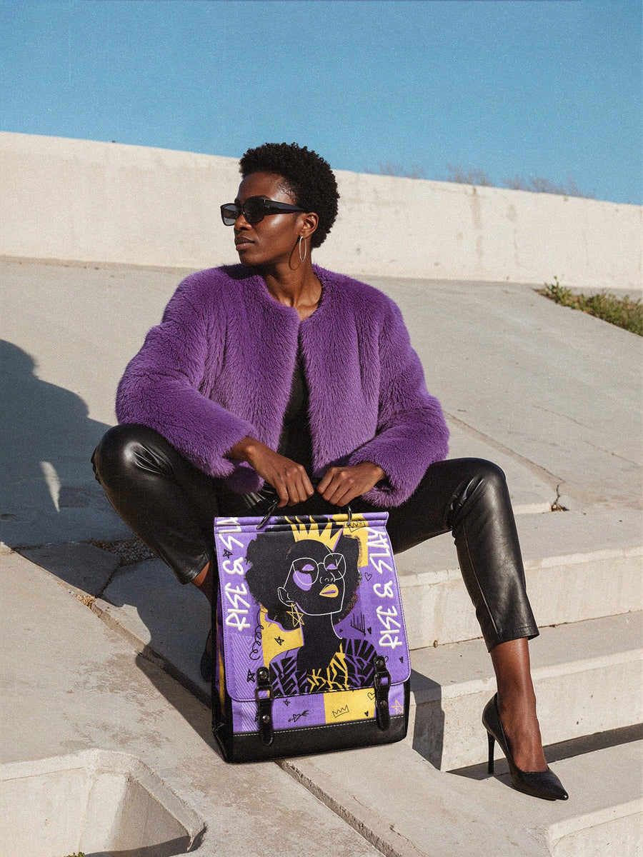 "Aina" Grape Soda Leather Backpack Matching Set - DD DEAL