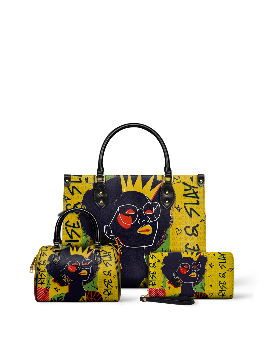"Aina" Lemon Zest Leather Handbag Matching Set - DD DEAL