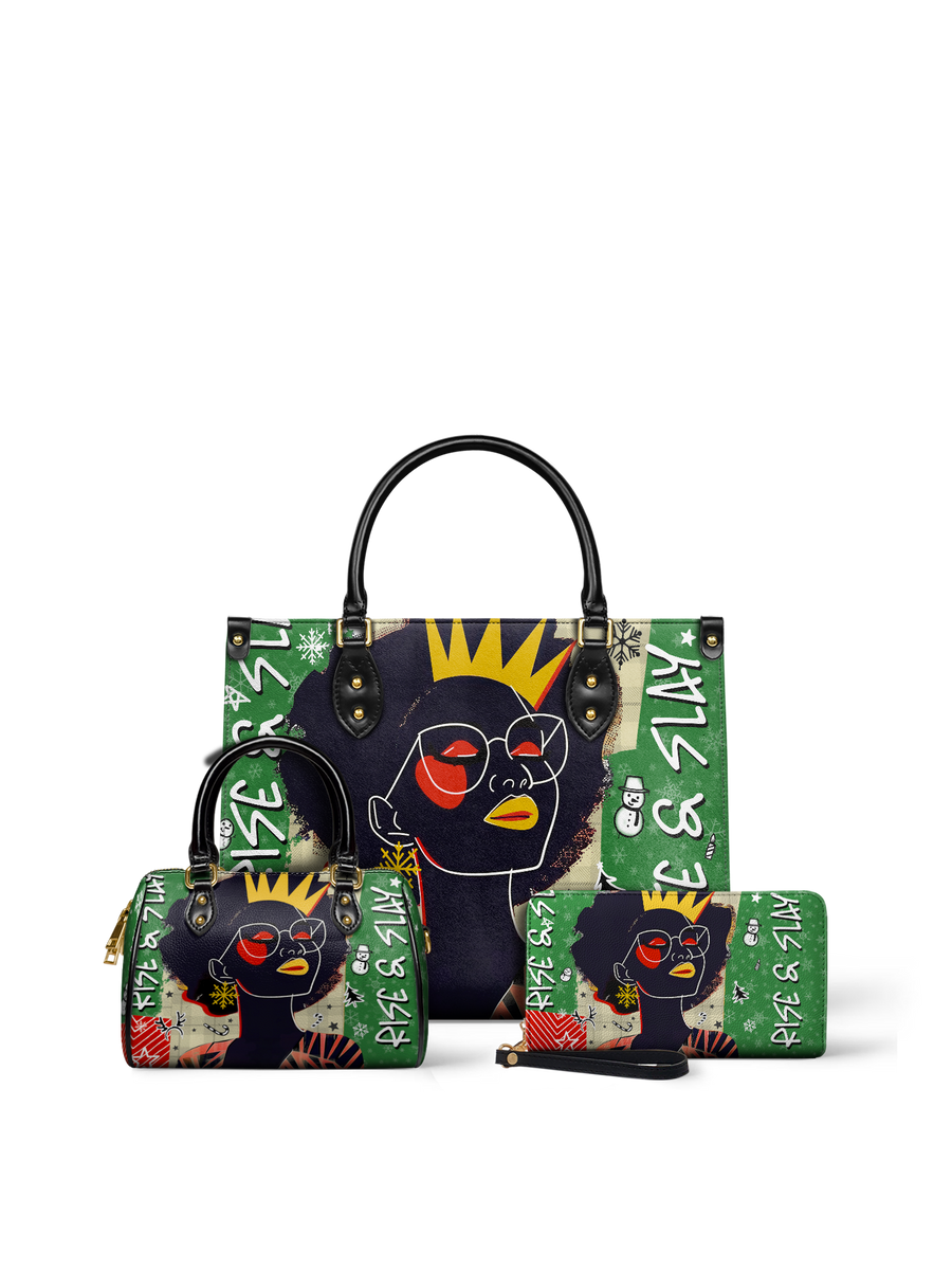 "Aina" Lime Pop Xmas Leather Handbag - DD DEAL