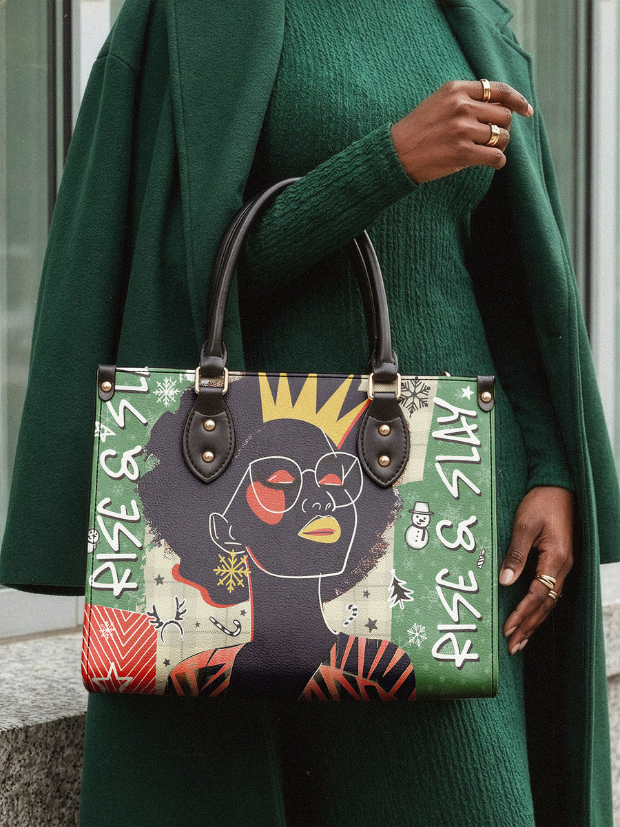 "Aina" Lime Pop Xmas Leather Handbag