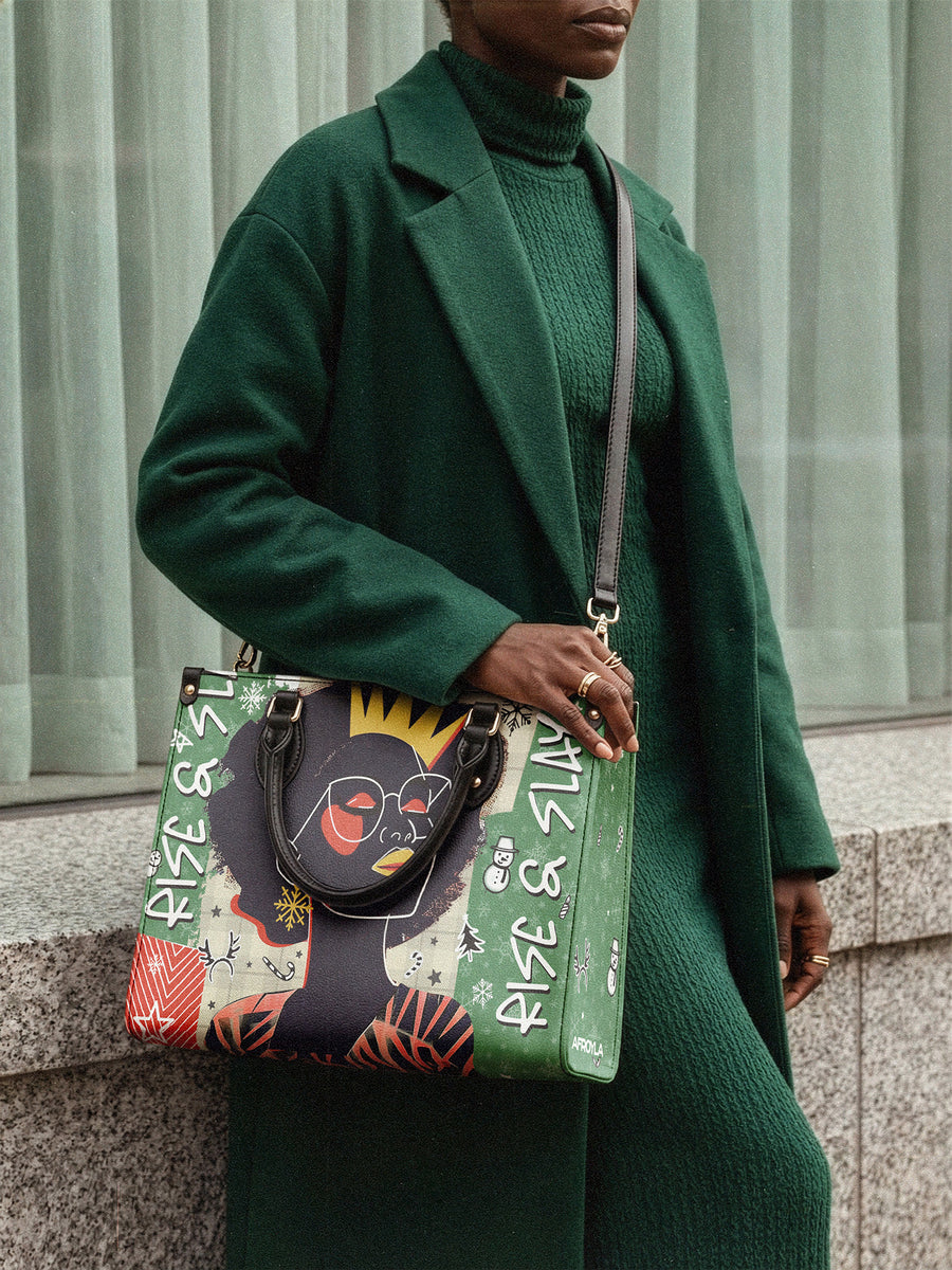 "Aina" Lime Pop Xmas Leather Handbag