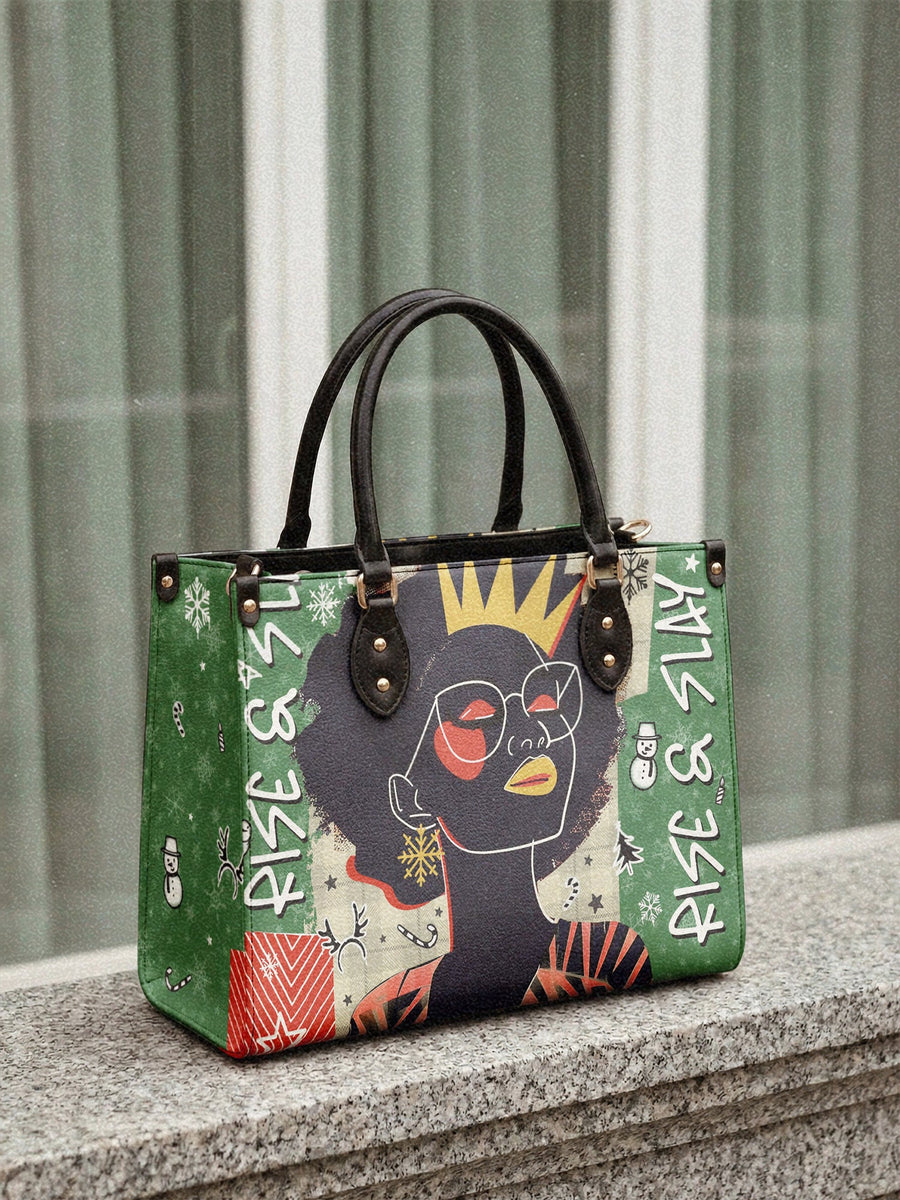 "Aina" Lime Pop Xmas Leather Handbag Matching Set - DD DEAL